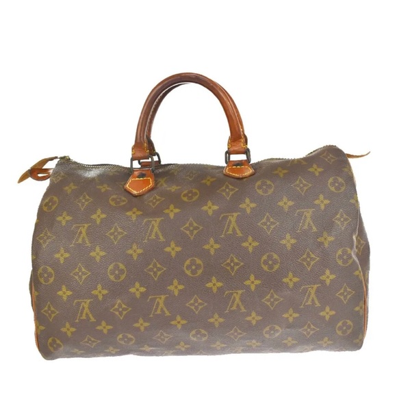 LOUIS VUITTON SPEEDY 35 TRAVEL HAND BAG MONOGRAM LEATHER BROWN M41524 62MW045 - Picture 3 of 9